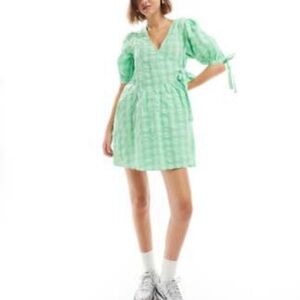 ASOS Green gingham dress